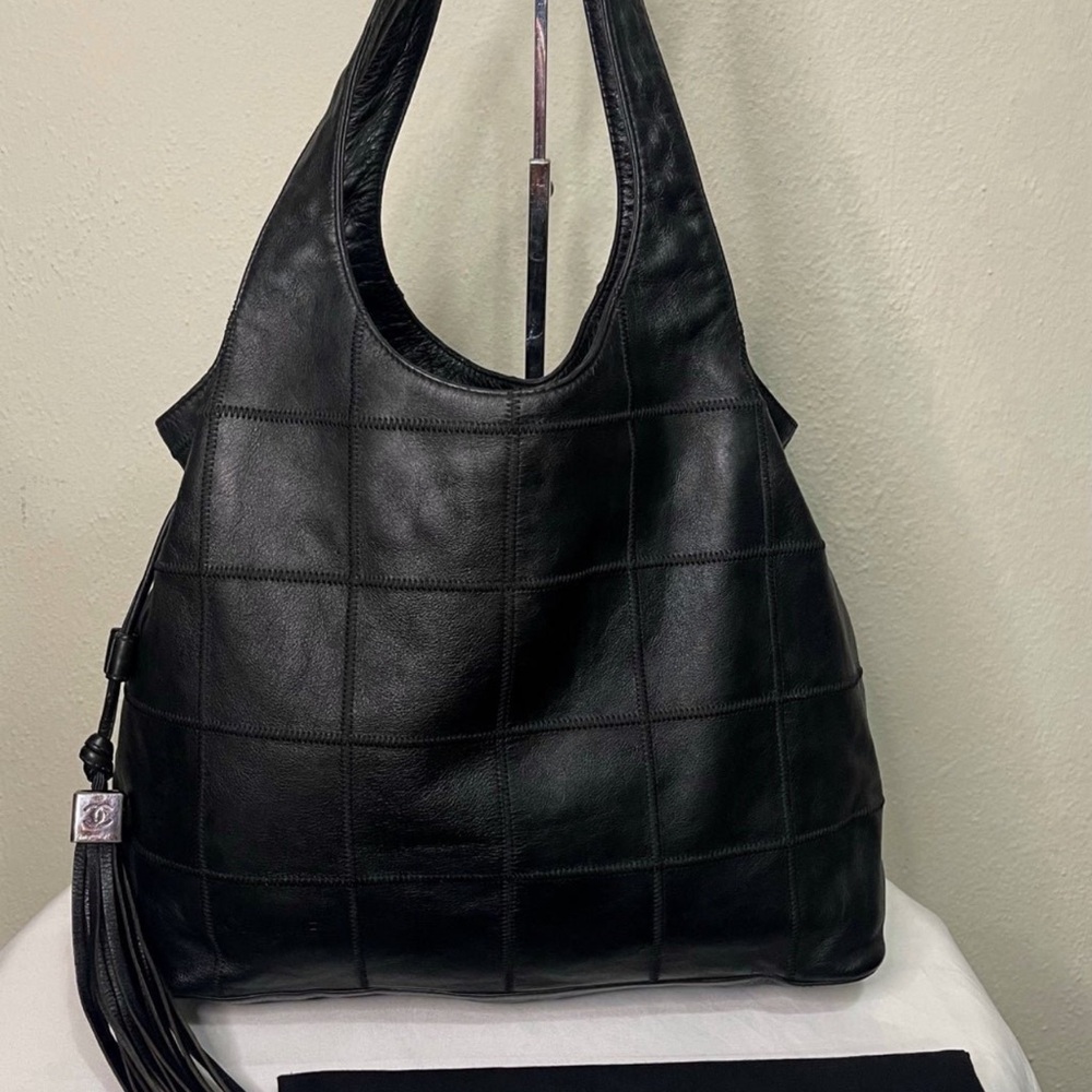 Black Leather Tote Bag